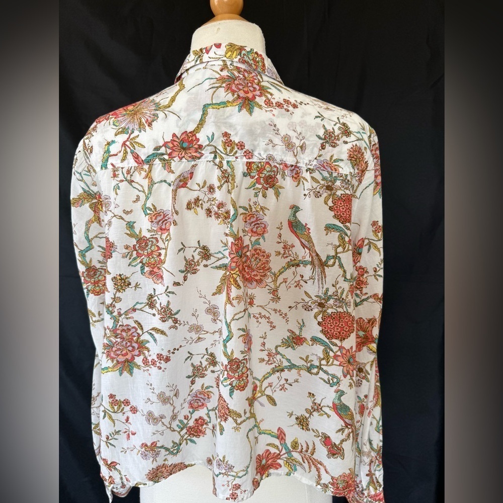 Pilcro Anthropologie Floral Button Down Blouse, Size Medium - Picture 6 of 11